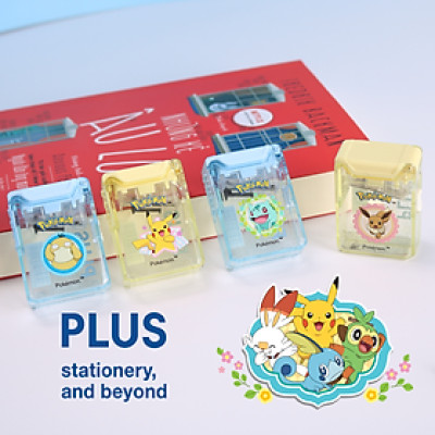 Chuốt bút chì Pokemon, thương hiệu PLUS Nhật Bản, Chất liệu cao cấp, Giao họa tiết ngẫu nhiên