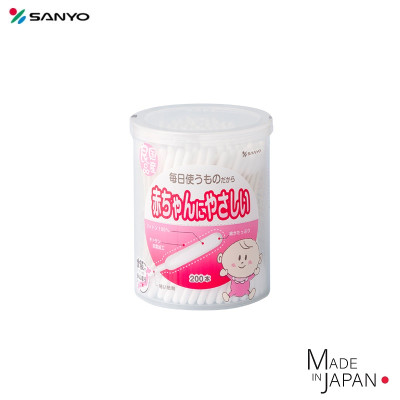 Hộp 200 tăm bông siêu mềm kháng khuẩn cho bé Sanyo Bale - Hàng Nội Địa Nhật Bản