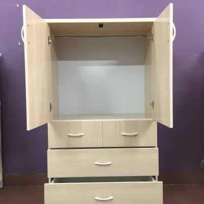 Tủ nhựa 2 cánh 4 ngăn kéo màu vân gỗ sồi (cao 1m35 x rộng 85cm x sâu 45m)