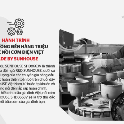 Nồi Cơm Điện 1.8L Sunhouse SHD8663V - Hàng Chính Hãng