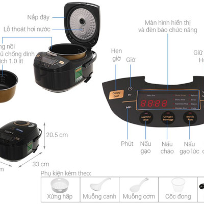 Nồi Cơm Điện Electrolux E7RC1-550K 1L - Hàng Chính Hãng