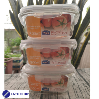 Bộ 3 Thố thủy tinh vuông Lock&Lock LLG214 500ml