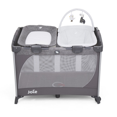 Giường cũi trẻ em Joie Commuter Change & Snooze Linen Gray