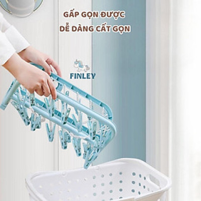 Móc Chùm Nhựa PP Cao Cấp 32 Kẹp Xoay 360 độ linh hoạt, có thể gấp gọn