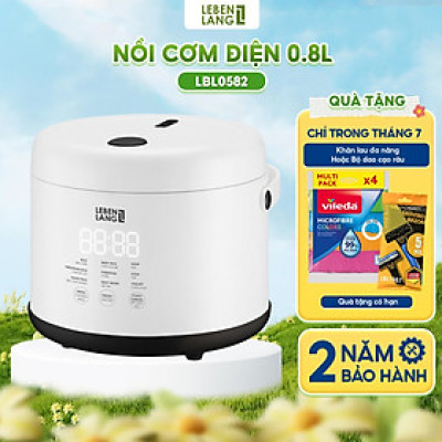 Nồi cơm điện tử mini Lebenlang LBL0582, 800ml, 300W, thiết kế hiện đại, bảo hành 2 năm - hàng chính hãng