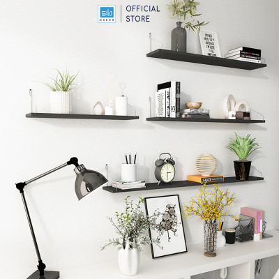 [Mua 2 giảm 10%] Kệ Gỗ Trang Trí Treo Tường Không Khoan SIB Decor, Móc Inox, Phụ Kiện Tặng Kèm KT02