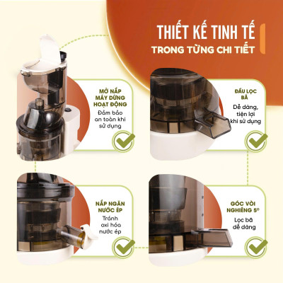Máy Ép Chậm Nubel NB425 Công Suất 500W 2 Chế Độ Ép Kiệt Bã, Giữ Trọn Dinh Dưỡng hàng nhập khẩu