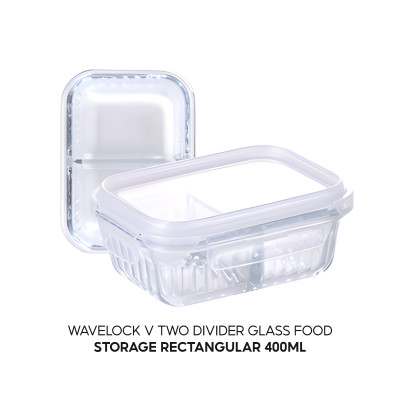 Hộp đựng thực phẩm thủy tinh chia 2,3 ngăn Wavelock V  , Nhiều Size , Sản Phẩm Nhập Khẩu Và Phân Phối Chính Hãng Cobi Home.