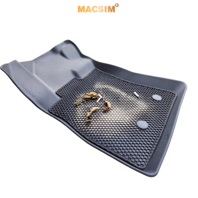 Thảm 2 lớp (sd3) dạng lưới lục giác Kia Sorento 2014-2020 (ghi) bề mặt cao su siêu sạch nhãn hiệu Macsim