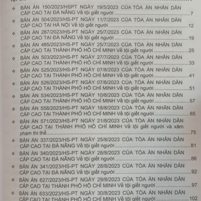 Tuyển tập các bản án của Tòa án nhân dân cấp cao về hình sự và tố tụng hình sự