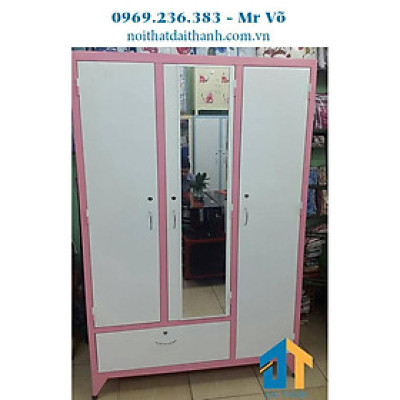 Tủ sắt quần áo 3 cửa ngang 1m2 cao 1m8 sơn tĩnh điện