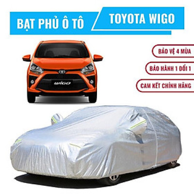 Bạt phủ xe ô tô 5 chỗ Toyota Wigo 3 lớp chống nóng, chống thấm, chống bụi. Bạt phủ xe Wigo, Bạt trùm xe hơi