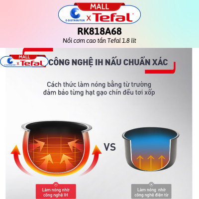 Nồi cơm cao tần Tefal 1.8 lít RK818A68 - Hàng Chính Hãng - Bảo Hành 12 Tháng