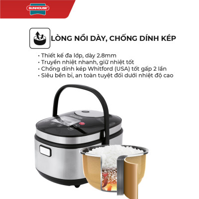 Nồi Cơm Điện Tử Sunhouse Mama SHD8903 (1.8 Lít) - Hàng chính hãng