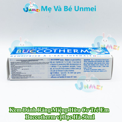 Kem đánh răng cho trẻ từ 7-12 tuổi vị bạc hà 50ml (Buccotherm)