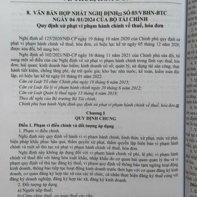Sách Luật Quản lý Thuế – Quy Định Mới Về Quản Lý, Sử Dụng Hóa Đơn, Chứng Từ, Xử Phạt Vi Phạm hành Chính Về Thuế, Hóa Đơn (V2544D)