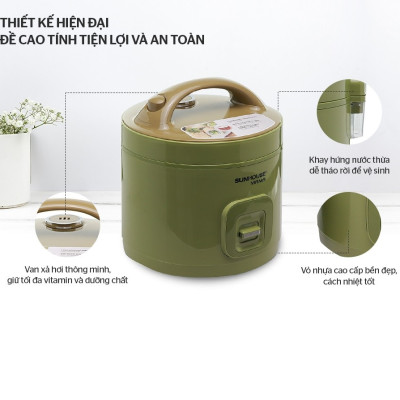 Nồi Cơm Điện 1.2L Sunhouse MaMa SHD8265 - Màu Ngẫu Nhiên - Hàng Chính Hãng
