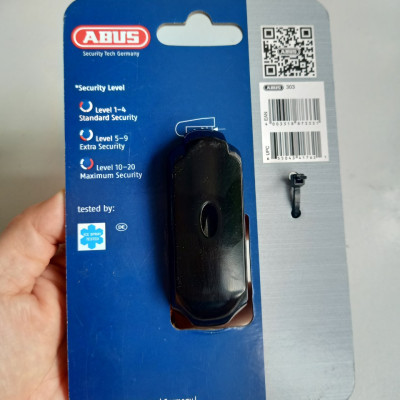 Khóa Đĩa xe máy Abus 303 màu đỏ đen - hình thật