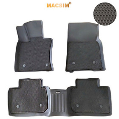 Thảm ô tô sd3 2 lớp dạng lưới lục giác Toyota Camry 2019-2024 màu đen - bề mặt cao su siêu sạch - Macsim