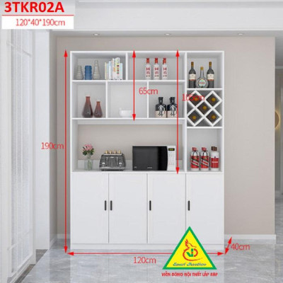 Tủ rượu kiêm tủ để đồ nhà bếp phong cách hiện đại TKR02A - Nội thất lắp ráp Viendong Adv