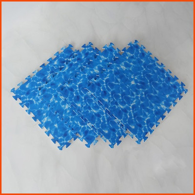 Bộ 4 tấm Thảm xốp lót sàn Thoại Tân Thành an toàn cho bé - hình sóng biển màu xanh dương - kích thước 1 tấm 60x60cm, độ dày khoảng 0,9 - 1cm