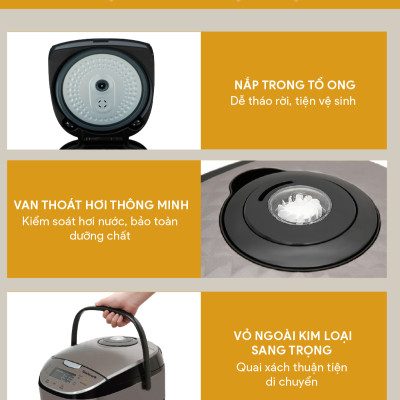 Nồi Cơm Điện Tử BlueStone RCB-5938 (1,8 Lít) - Hàng chính hãng