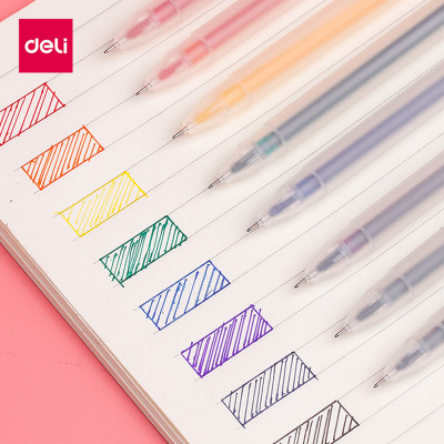 Set Bút Gel Nhiều Màu Deli – 8 Màu Kèm 8 Ống Mực Thay Thế - 33160