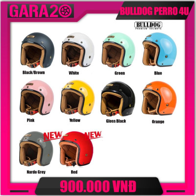 MŨ BẢO HIỂM CỔ ĐIỂN 3/4 BULLDOG PERRO 4U - GARA 20