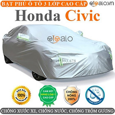 Bạt phủ xe ô tô Honda Civic vải dù 3 lớp CAO CẤP BPXOT