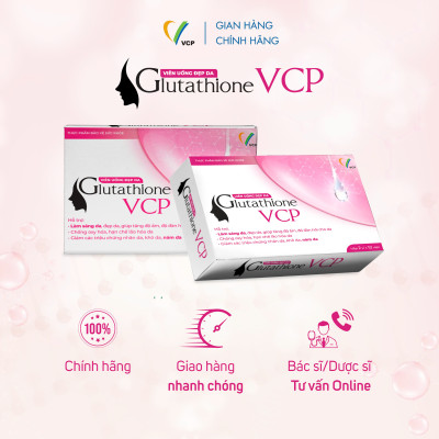 TPBVSK Viên uống đẹp da Glutathione VCP - Hỗ trợ làm sáng da, giảm các triệu chứng nhăn da, khô da, nám da - Hộp 20 viên
