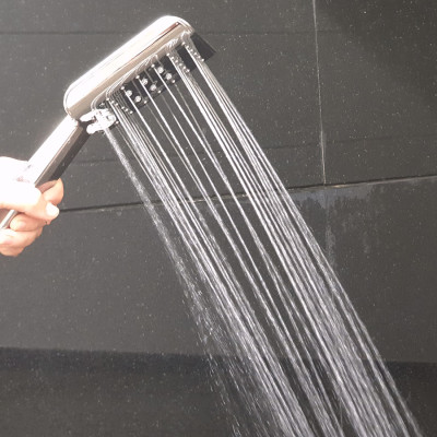 Bộ dây tay sen vuông 3 chế độ chảy chất liệu ABS mạ Chrome Eurolife EL-201SH (Trắng bạc)