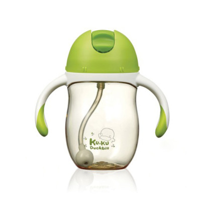Bình Uống Nước Có Tay Cầm Cho Bé KuKu Duckbill - Nhựa PPSU Cao Cấp - 200ml