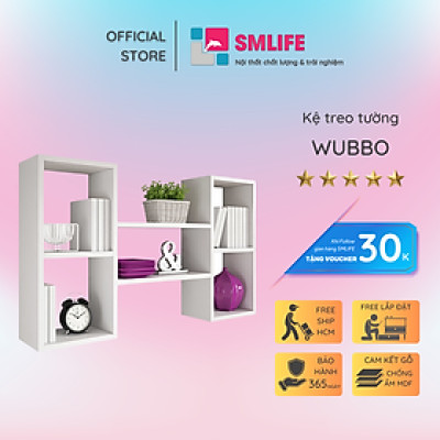 Kệ gỗ trang trí phòng khách gia đình SMLIFE Wubbo
