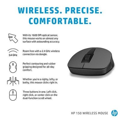 Chuột không dây HP 150 Wireless - Hàng Chính Hãng