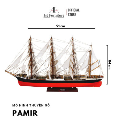 Mô hình Thuyền Cổ PAMIR cao cấp, mô hình thuyền gỗ tự nhiên sang trọng lắp ráp sẵn 1st FURNITURE