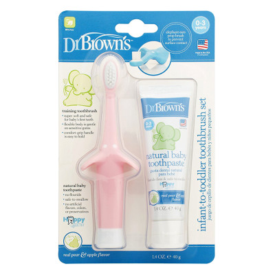 Combo Bàn Chải Và Kem Đánh Răng Hình Con Voi Dr.Brown