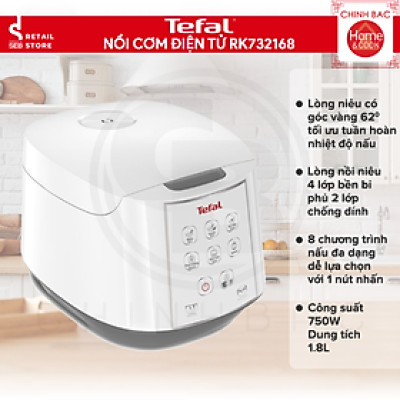 Nồi cơm điện tử Tefal RK732168, Dung tích 1.8L, Công suất 750W -  Hàng chính hãng