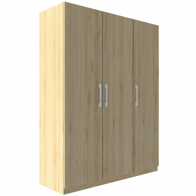 Tủ quần áo gỗ MDF Tundo 3 cánh màu vàng sồi 160 x 55 x 200cm