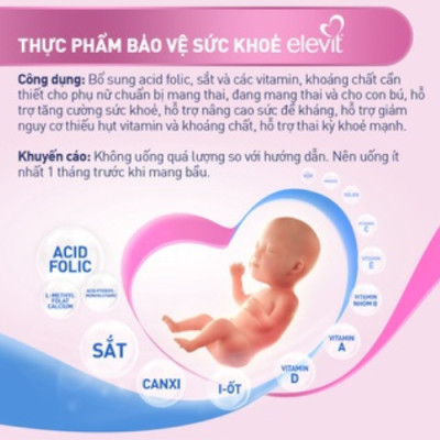 Vitamin bầu Elevit 30 viên nhập khẩu Pháp