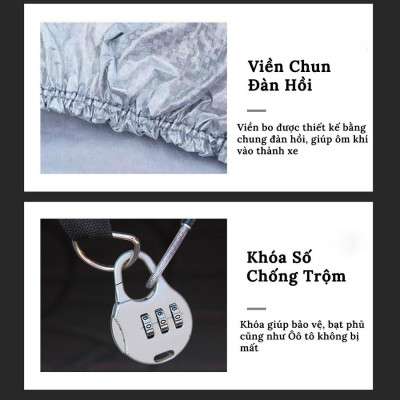 Bạt Phủ Xe Ô Tô Ford EcoSport, Everest, Escape, Focus, Explorer, Ranger Bạt phủ Tráng nhôm 3 lớp, bạt vải dù chống nóng