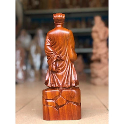 Tượng khổng minh ( gia cát lượng ) bằng gỗ hương đá kt cao 40×14×13cm