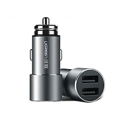 Ugreen UG50591CD169TK 3.6A màu Xám Bộ sạc ô tô 2 cổng USB cao cấp - HÀNG CHÍNH HÃNG