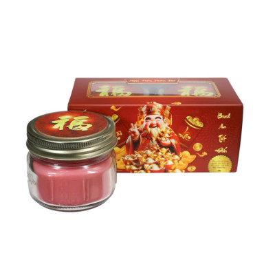 Hộp nến THẦN TÀI - Nến thơm Eden Candle FTRAMART EDC0795 (2 hũ 85gr), thích hợp làm quà tặng, dùng trong thờ cúng