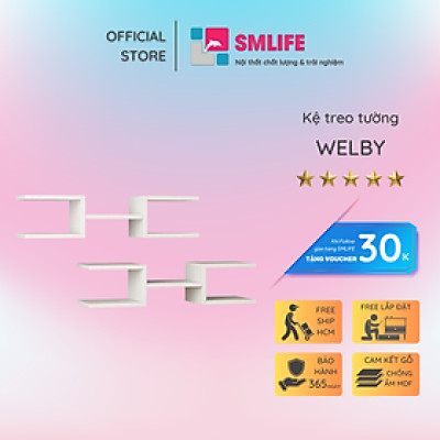 Kệ trang trí gỗ thiết kế mới lạ SMLIFE Welby