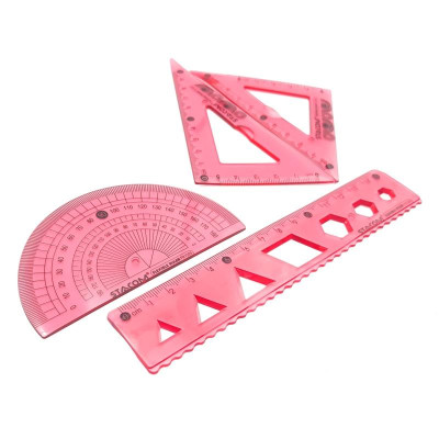 Bộ 3 Cây Thước Dẻo Stacom FR102S - Màu Đỏ