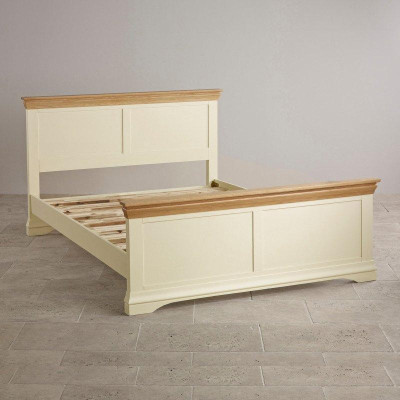 Giường Đôi Country Cottage Gỗ Sồi Ibie - Trắng