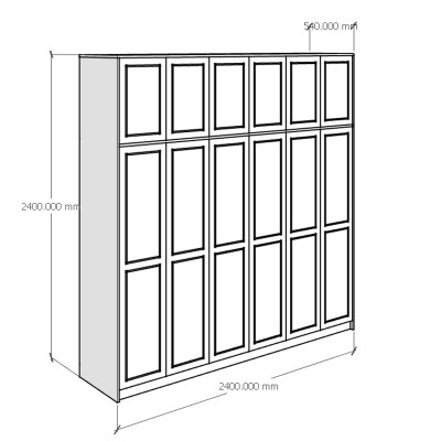 [Happy Home Furniture] ELEGANT, Tủ quần áo cửa mở 2m4x2m4, 240cm x 54cm x 240cm ( DxRxC), TCM_085