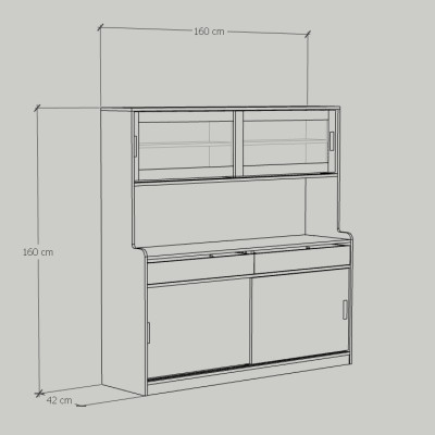 [Happy Home Furniture] LUCA, Kệ lưu trữ nhà bếp, 160cm x 42cm x 160cm ( DxRxC), TCL_013