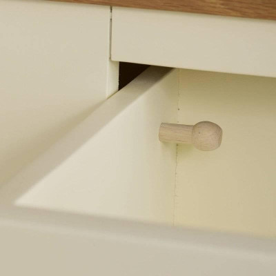 Tủ Chén Thấp Country Cottage Loại Nhỏ Gỗ Sồi Ibie DSCSSCOUO - Trắng (100 x 42 cm)