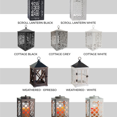 Đèn lồng đốt nến Scroll Lantern Black